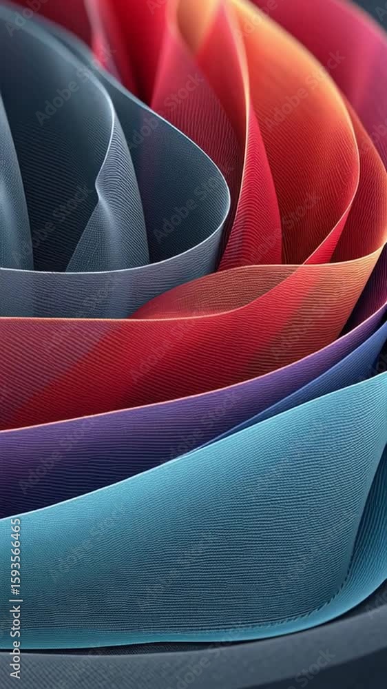 Poster fabric inspired texture colorful curved waves of abstract texture in vibrant spectrum design