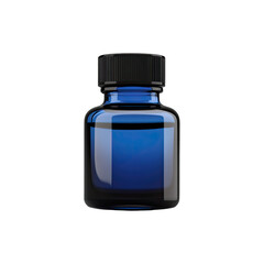 Blue Plastic Ink Bottle Isolated on White Background