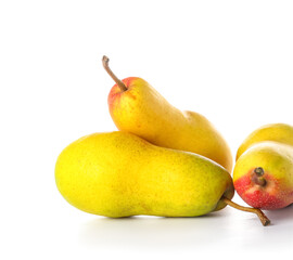 Ripe pears isolated on white background