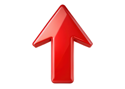 Ascending Arrow: A bold, vibrant red arrow points upwards, symbolizing growth, progress, and direction.