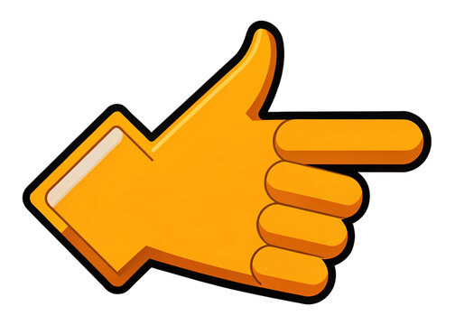 Animated Finger Pointing Right: A vibrant, stylized illustration of a hand with the index finger pointing to the right, perfect for guiding the eye or highlighting key information.  - Powered by Adobe