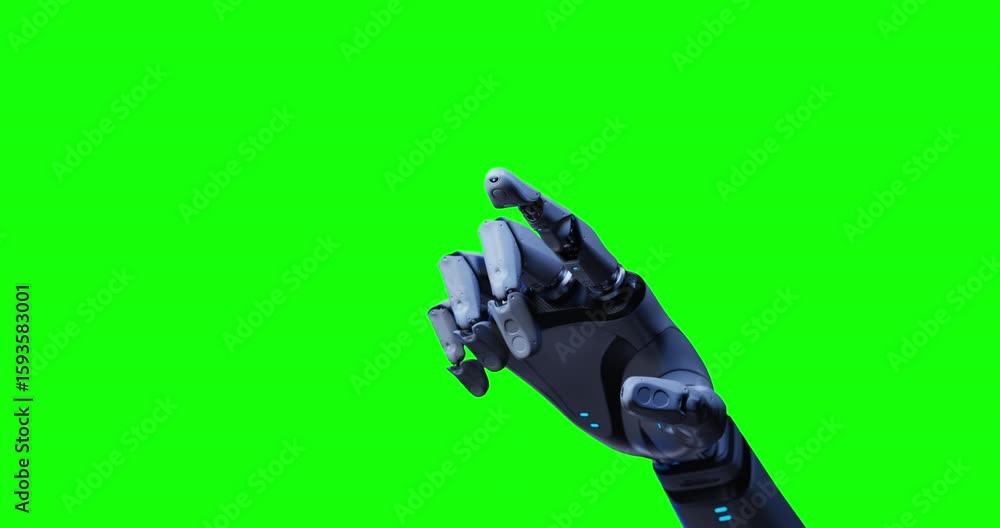 Aufkleber robot hand touching virtual screen - artificial intelligence, technology and science concept