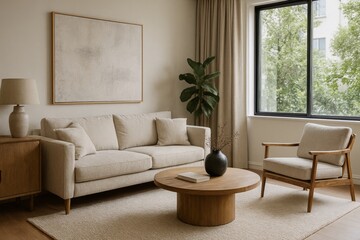 Modern Living Room Design with Simple Elegance and Natural Light