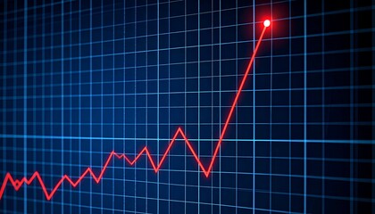 Red line graph on dark background