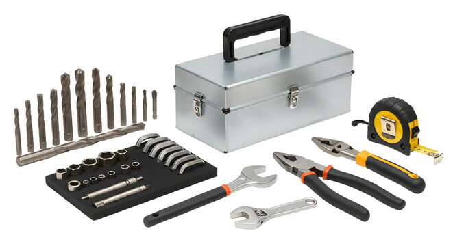 Professional Tool Set in Metal Toolbox for DIY and Repairs