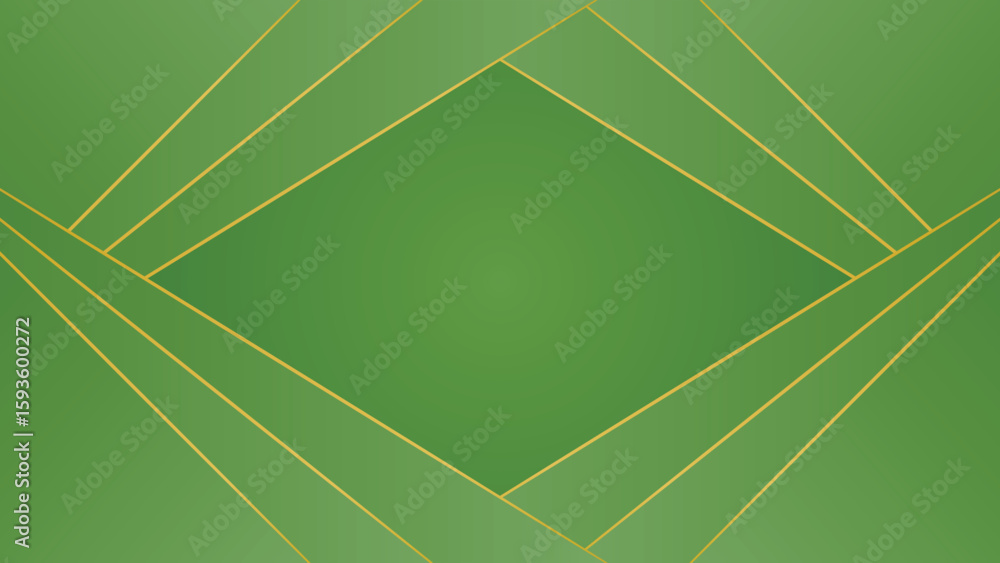 Poster elegant green abstract background with gold diagonal lines and soft gradient. perfect for modern, lu