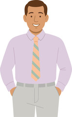 Cartoon man in business attire posing