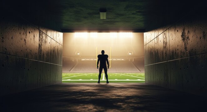 Football Player Tunnel Silhouette - Silhouettes
