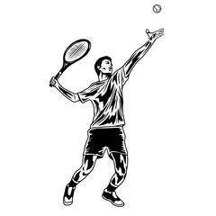 Tennis player isolated vector silhouette. Tennis logo