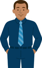 Confident man in blue suit