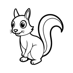 Vector art of a cartoon squirrel standing isolated on white background