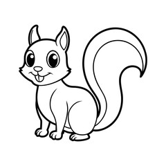 Vector art of a cute cartoon squirrel with buck teeth isolated on white background