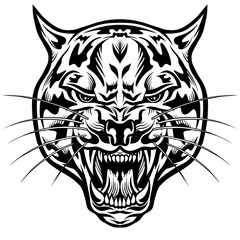 Tiger head Angry. Lightning. Esport logo