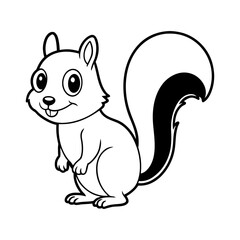 Vector art of a cute cartoon squirrel standing, isolated on white background