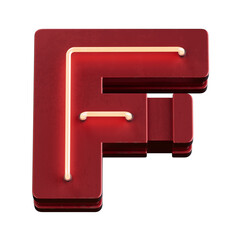 Bright Neon Font with fluorescent tubes.Metallic futuristic  cyberpunk Alphabet. 3d Rendering Isolated on black Background.