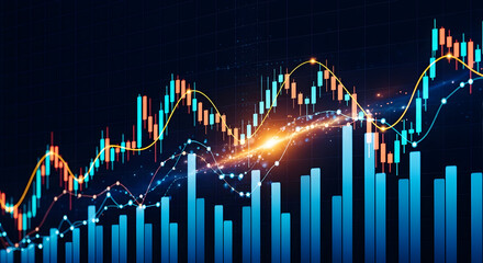 Dynamic Financial Data Visualization: Candlestick Charts and Growth Trends