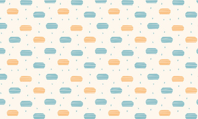 Minimalist Watercolor French Macaron Seamless Pattern