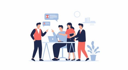 Collaborative Teamwork: Business Meeting and Project Discussion