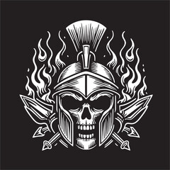Vector illustration of Sparta head Skull