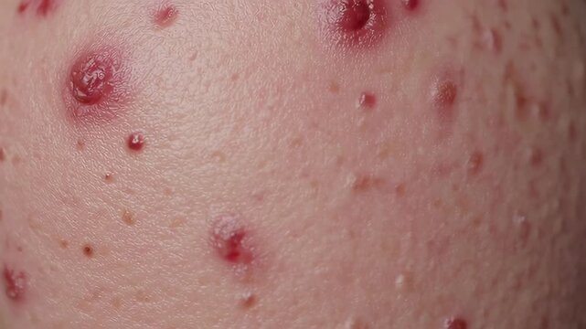 Chickenpox virus showing on skin surface