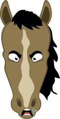 Obraz premium vector illustration character face hose cartoon, with an angry expression, talking and screaming