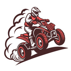 ATV Quad Bike Rider Off-Road Action Vector Illustration