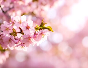Beautiful cherry blossoms in soft focus