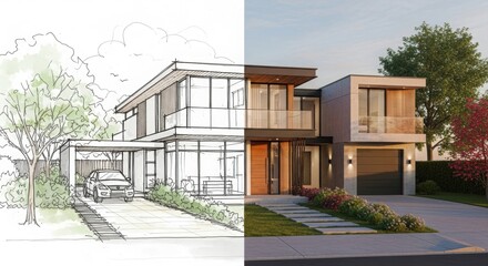 Modern House Design: Sketch to Reality - Modern architecture