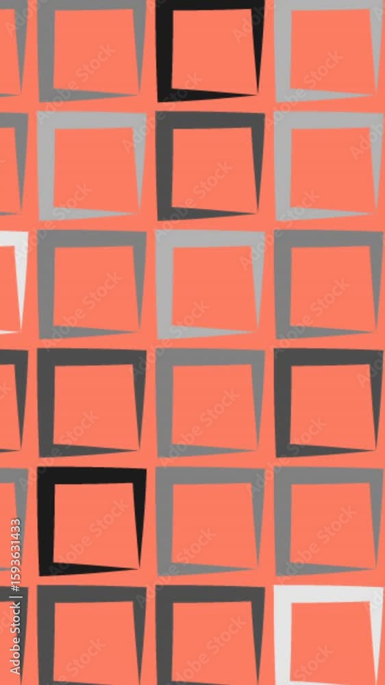 Aufkleber digital animation of multiple grey square shapes moving against orange background