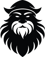 bold beard santa vector icon.