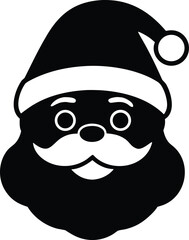 cartoon santa head vector icon.