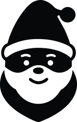 cute santa head vector icon.