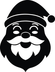 expressive santa face vector icon.
