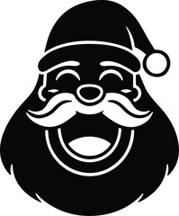 funny santa expression vector icon.