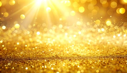 Golden glitter background with spotlight