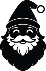 vintage santa claus head vector icon.
