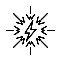An emblem of a lightning bolt, showcasing powerful energy surrounded by converging arrows, symbolizing focus and direction.