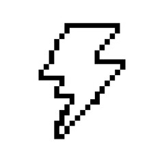 Fototapeta premium A digital graphic of a pixelated lightning bolt, designed with a minimalist style. Evokes feelings of power and energy. 