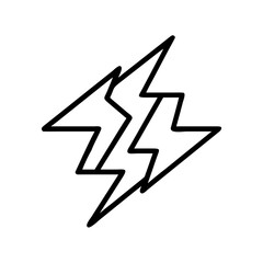 A clean, high-contrast image of two overlapping stylized lightning bolts, perfect for conveying energy, power, or innovation. The graphic offers versatility for design applications.
