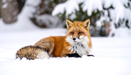 Red fox in snowy forest (2)