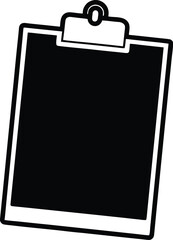 black clipboard with blank paper isolated