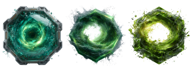 Abstract Energy Swirls in Circular Designs with Colorful Effects