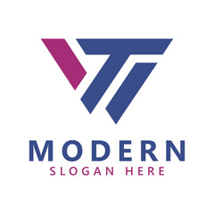 Letter wt logo icon design template elements