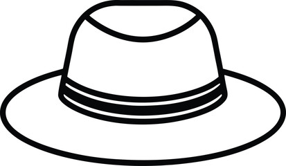 minimal outline hat vector icon.