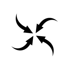 Four stylized arrows radiating outward from a central point, creating a symmetrical design.