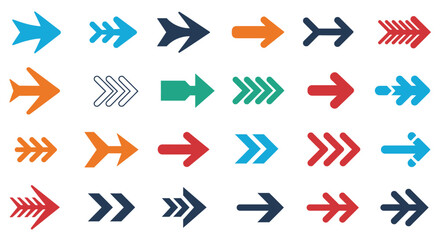 Diverse Arrow Set Collection of Directional Arrow Graphics for Design and Wayfinding Projects