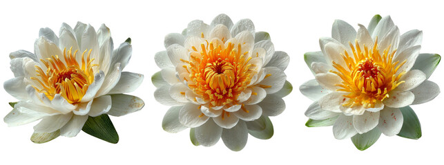 Beautiful White Water Lilies with Vibrant Yellow Centers