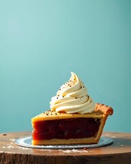 image d'un gâteau basque moelleux dans une assiette avec de la crème chantilly