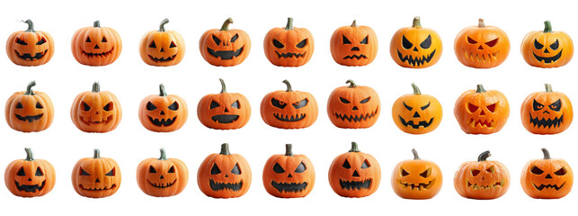 Diverse Expressions of Halloween Pumpkins for Seasonal Decor