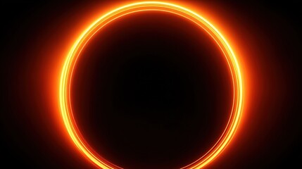 and keyword list based on the image you provided

 Glowing Neon Ring Abstract Orange Portal Frame with Bright Halo Effect on Black Backdrop
